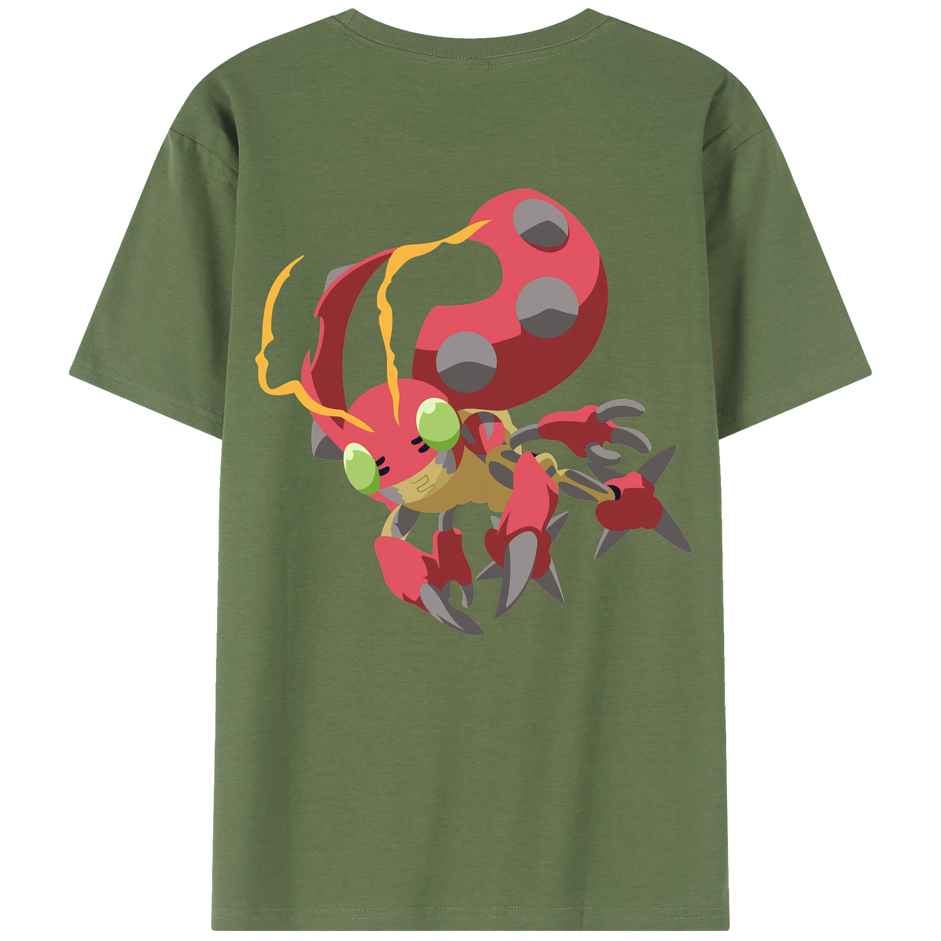 （画像用） Digimon デジタルモンスター/デジモン 綿100％ メンズ半袖Tシャツ（バックプリント） 通気性